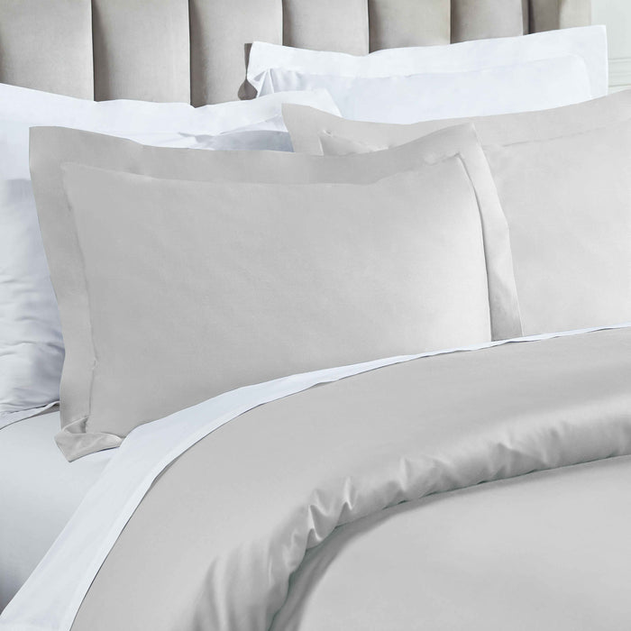 Egyptian Cotton 850 Thread Count Solid Duvet Cover Set - Chrome