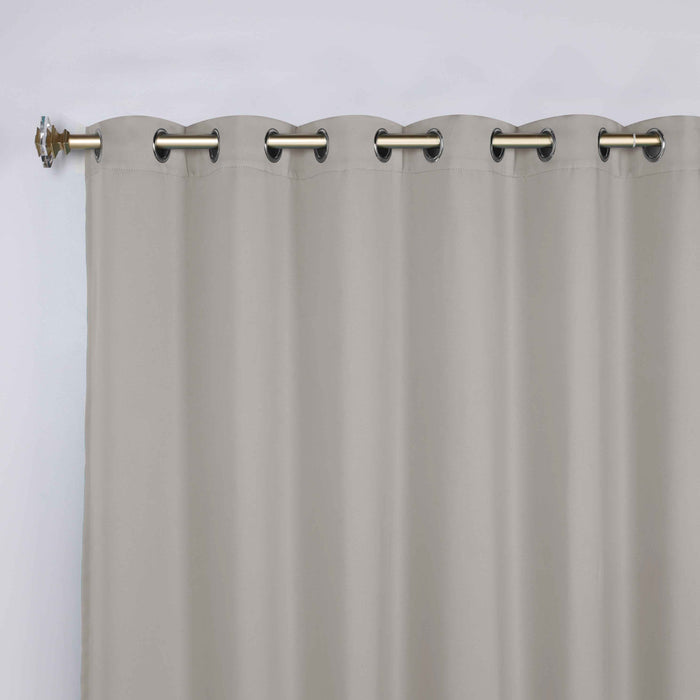 Solid Machine Washable Room Darkening Blackout Curtains, Set of 2 - Chrome