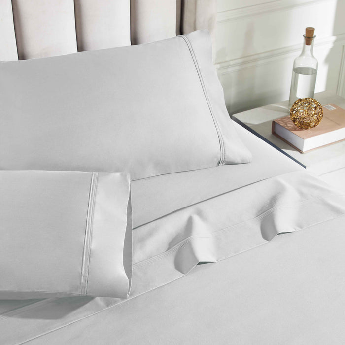 Egyptian Cotton 850 Thread Count Solid Bed Sheet Set - Chrome