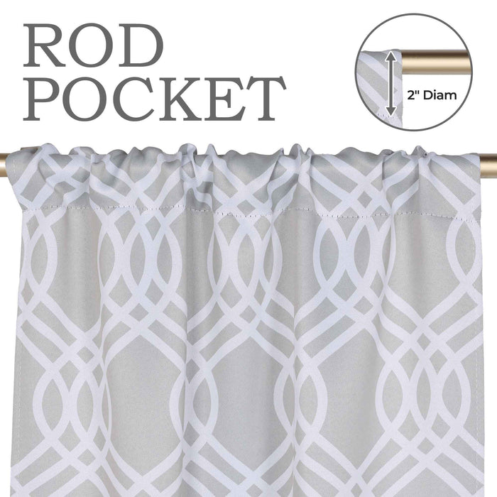 Ribbon Trellis Washable Room Darkening Blackout Curtain Panel Set