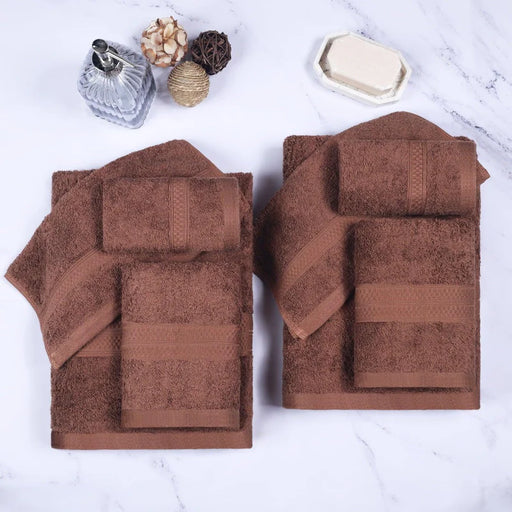 Ultra-Soft Rayon from Bamboo Cotton Blend 4 Piece Bath Towel Set - Cocoa