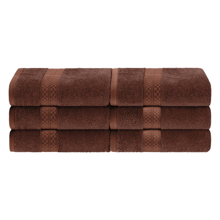 Rayon from Bamboo Blend Solid 6 Piece Hand Towel Set - Cocoa