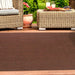 Bohemian Rectangle Indoor Outdoor Rugs Solid Braided Area Rug - Cocoa