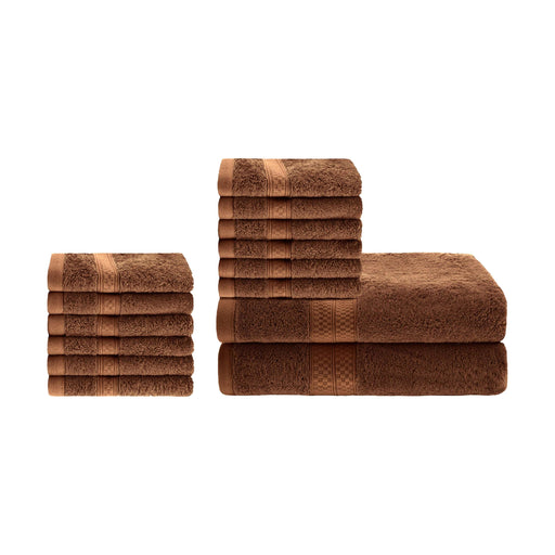 Ultra-Soft Rayon from Bamboo Cotton Blend Bath and Face Towel Set - Cocoa