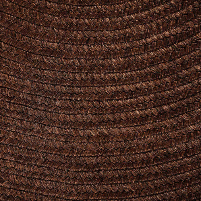 Bohemian Rectangle Indoor Outdoor Rugs Solid Braided Area Rug - Cocoa