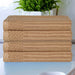Soho Ribbed Textured Cotton Ultra-Absorbent Bath Towel Set of 4 - Coffee