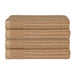 Soho Ribbed Textured Cotton Ultra-Absorbent Bath Towel Set of 4 - Coffee