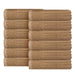 Soho Ribbed Textured Cotton Ultra-Absorbent Face Towel (Set of 12) - Coffee