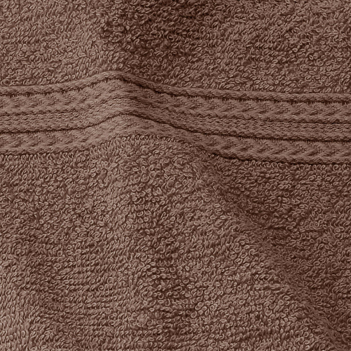 Cotton Eco Friendly 12 Piece Solid Face Towel Set - Coffee