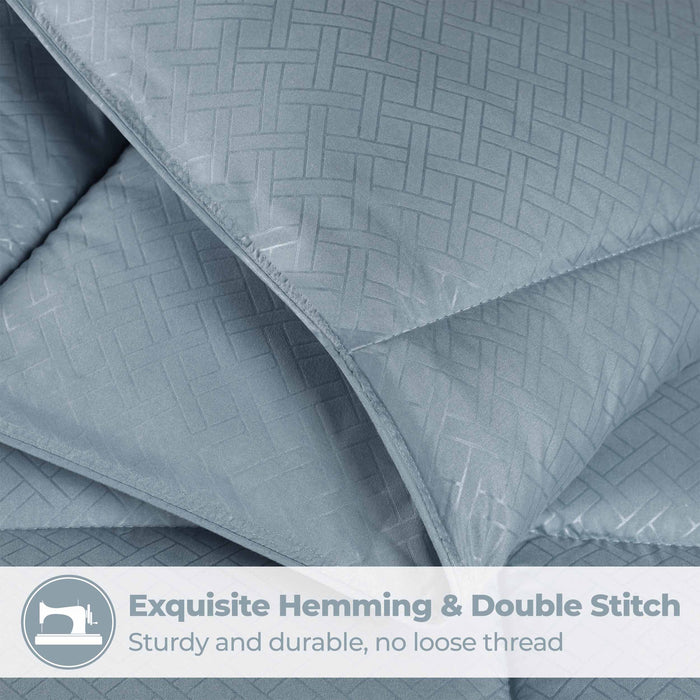 Basketweave Plush Monochrome Down Alternative Comforter - SmokeBlue