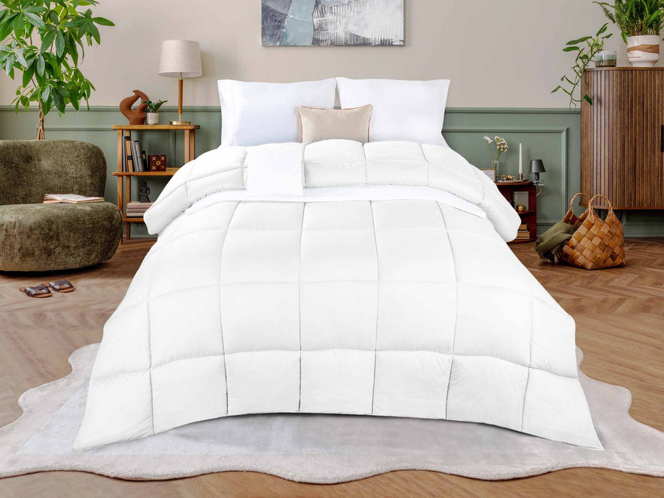 Basketweave Plush Monochrome Down Alternative Comforter - White