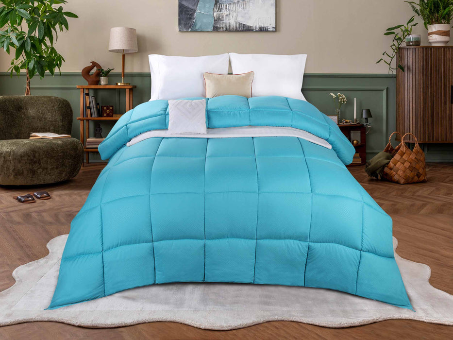 Basketweave Plush Monochrome Down Alternative Comforter - WinterBlue