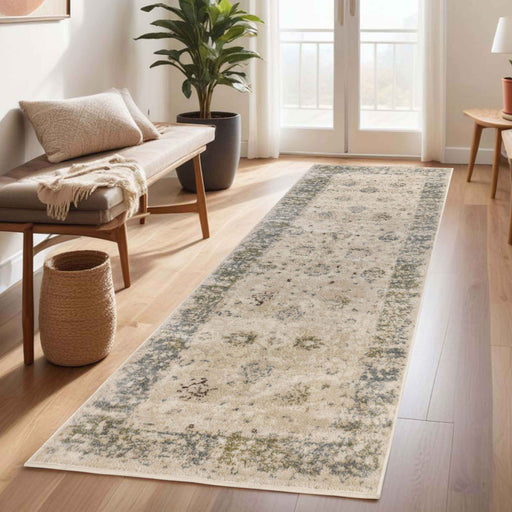 Conventry Damask Floral Indoor Area Rug Or Runner - Beige