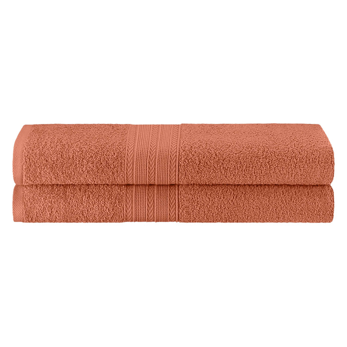 Cotton Eco Friendly 2 Piece Solid Bath Sheet Towel Set - Copper