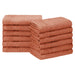Cotton Eco Friendly 12 Piece Solid Face Towel Set - Copper
