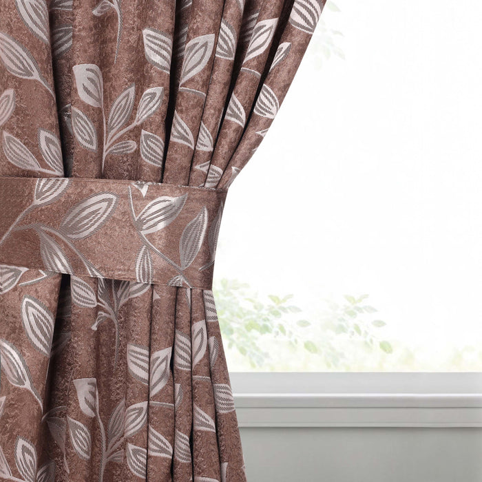 Leaves Machine Room Darkening Blackout Curtains, Set of 2