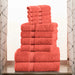 Egyptian Cotton Pile Solid 10-Piece Towel Set - Coral