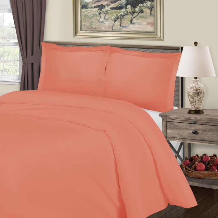 Solid 800-Thread Count Cotton Blend 3-Piece Duvet Cover Set