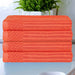 Soho Ribbed Textured Cotton Ultra-Absorbent Bath Towel Set of 4 - Coral