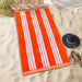 Cabana Stripe Oversized Cotton Beach Towel Set Of 2, 4, 6 - Coral