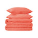 Egyptian Cotton 700 Thread Count Solid Duvet Cover and Pillow Sham Set - Coral