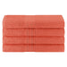 Cotton Eco-Friendly 4 Piece Solid Bath Towel Set - Coral