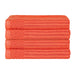 Soho Ribbed Textured Cotton Ultra-Absorbent Bath Towel Set of 4 - Coral