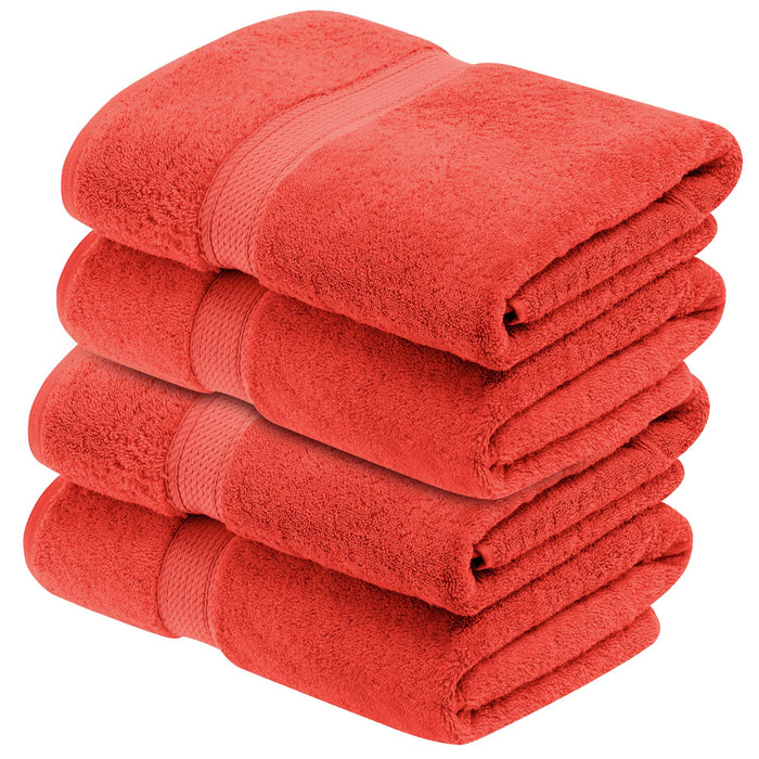 Egyptian Cotton Pile Plush Heavyweight Soft 4 Piece Bath Towel Set