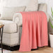 All-Season Chevron Cotton Bed Blanket & Sofa Throw - Coral