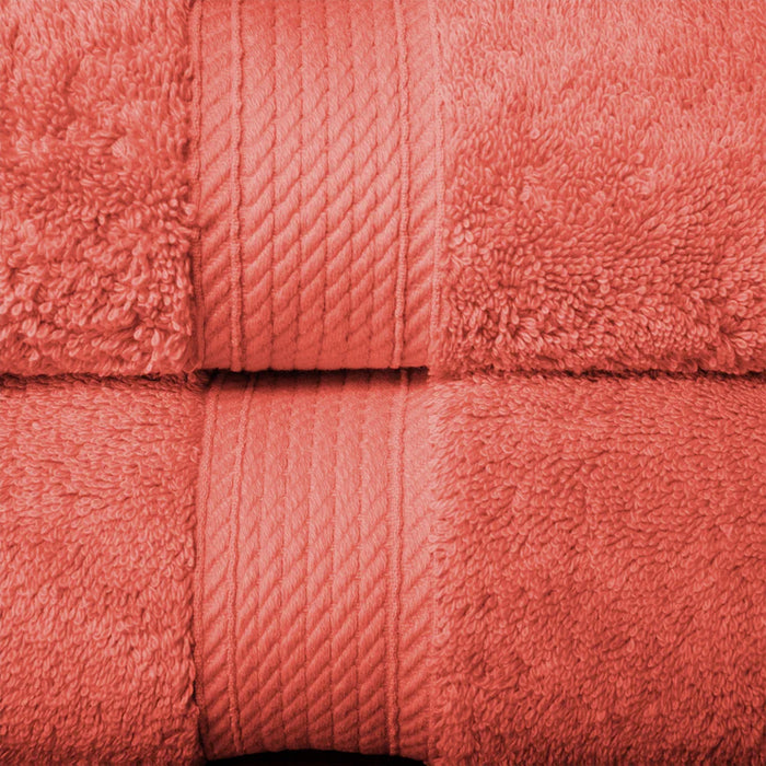 Egyptian Cotton Pile Solid 10-Piece Towel Set - Coral