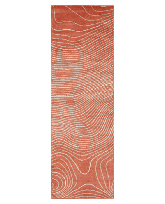 Veer Modern Abstract Wood Grain Indoor Area Rug or Runner