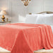 Classic Solid Fleece Plush Medium Weight Fluffy Soft Blanket - Coral