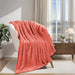 Classic Solid Fleece Plush Medium Weight Fluffy Soft Blanket - Coral