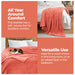 Classic Solid Fleece Plush Medium Weight Fluffy Soft Blanket - Coral