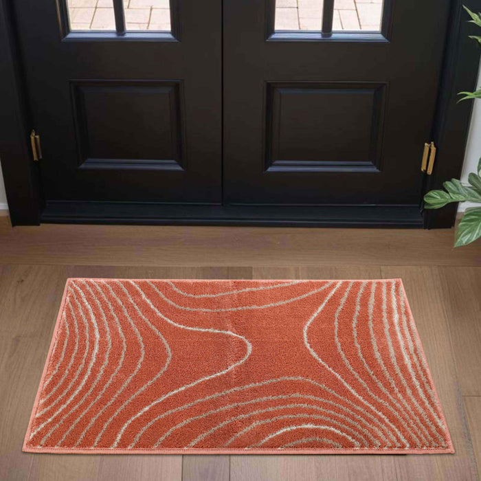 Veer Modern Abstract Wood Grain Indoor Area Rug or Runner