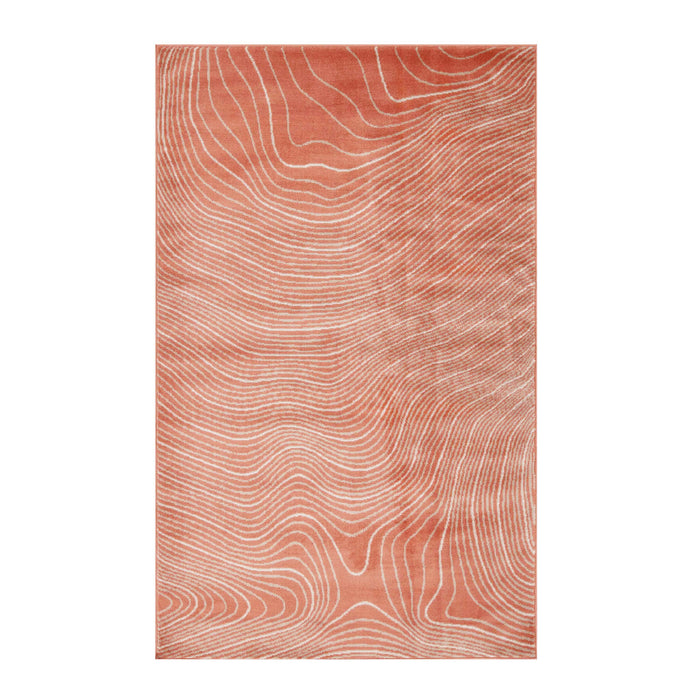 Veer Modern Abstract Wood Grain Indoor Area Rug or Runner