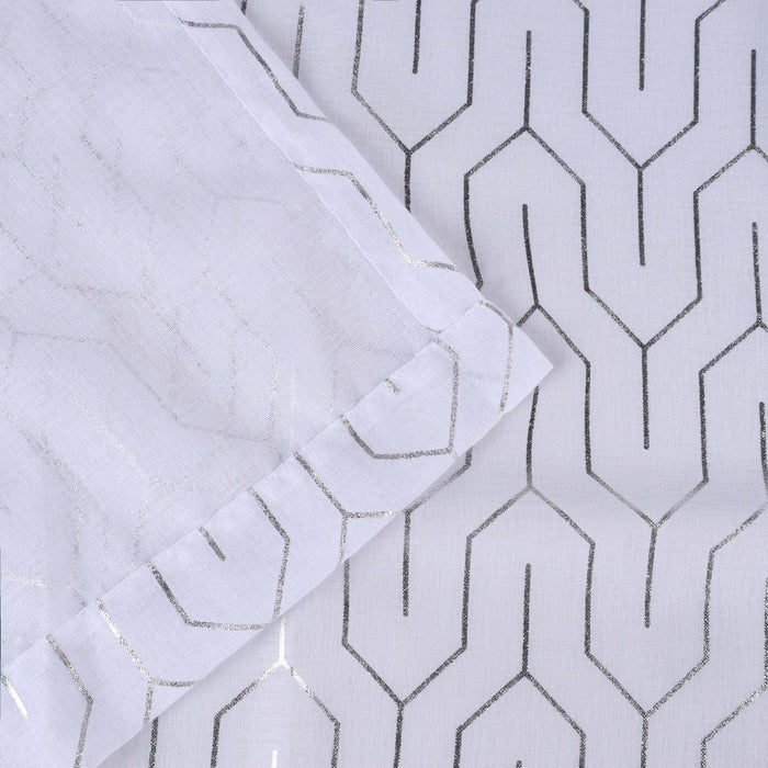 Cormac Printed Sheer Curtain Set of 2 Panels - White