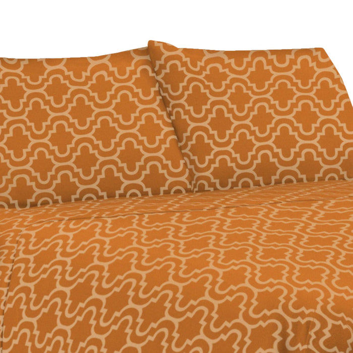 Cotton Flannel Trellis 2 Piece Pillowcase Set - Pumpkin