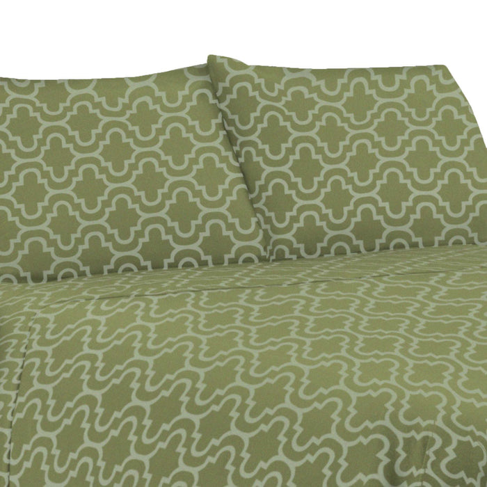 Cotton Flannel Trellis 2 Piece Pillowcase Set - Sage
