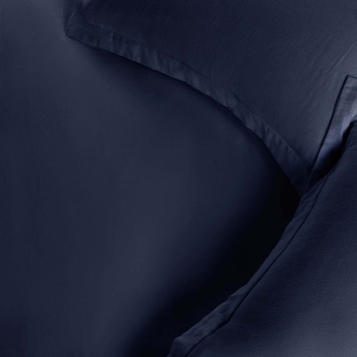 Cotton Flannel Solid Duvet Cover Set - Navy Blue