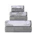 Cotton Quick-Drying Solid and Marble 6 Piece Towel Set - Grey