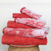 Cotton Quick-Drying Solid and Marble 6 Piece Towel Set - Terra Cotta