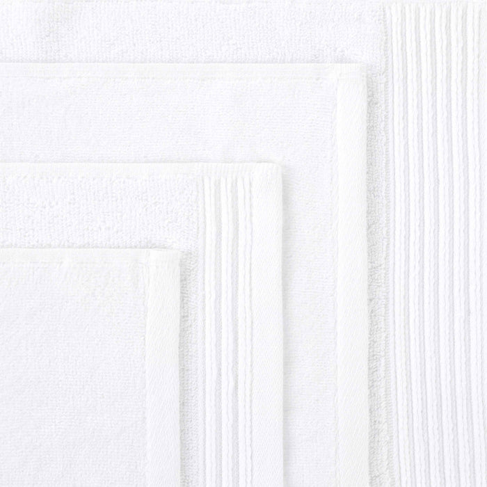 Cotton Quick-Drying Solid and Marble 6 Piece Towel Set - White