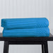 Cotton Ribbed Textured Super Absorbent 2 Piece Bath Towel Set - Azure