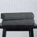 Cotton Ribbed Textured Super Absorbent 2 Piece Bath Towel Set - Charcoal