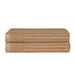 Cotton Ribbed Textured Super Absorbent 2 Piece Bath Towel Set - Coffee