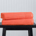 Cotton Ribbed Textured Super Absorbent 2 Piece Bath Towel Set - Coral