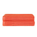 Cotton Ribbed Textured Super Absorbent 2 Piece Bath Towel Set - Coral