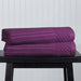 Cotton Ribbed Textured Super Absorbent 2 Piece Bath Towel Set - Plum