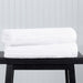 Cotton Ribbed Textured Super Absorbent 2 Piece Bath Towel Set - White